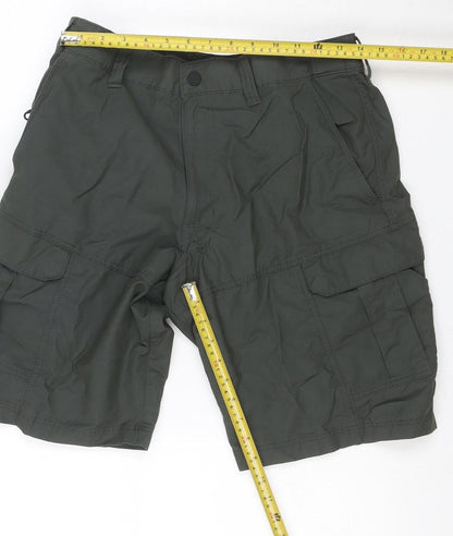 Marks & Spencer Men's Green 32in Cargo Shorts Cotton Blend Pockets