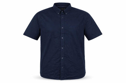 Marks and Spencer Men’s Navy Blue XL Regular Cotton Short Sleeve Shirt