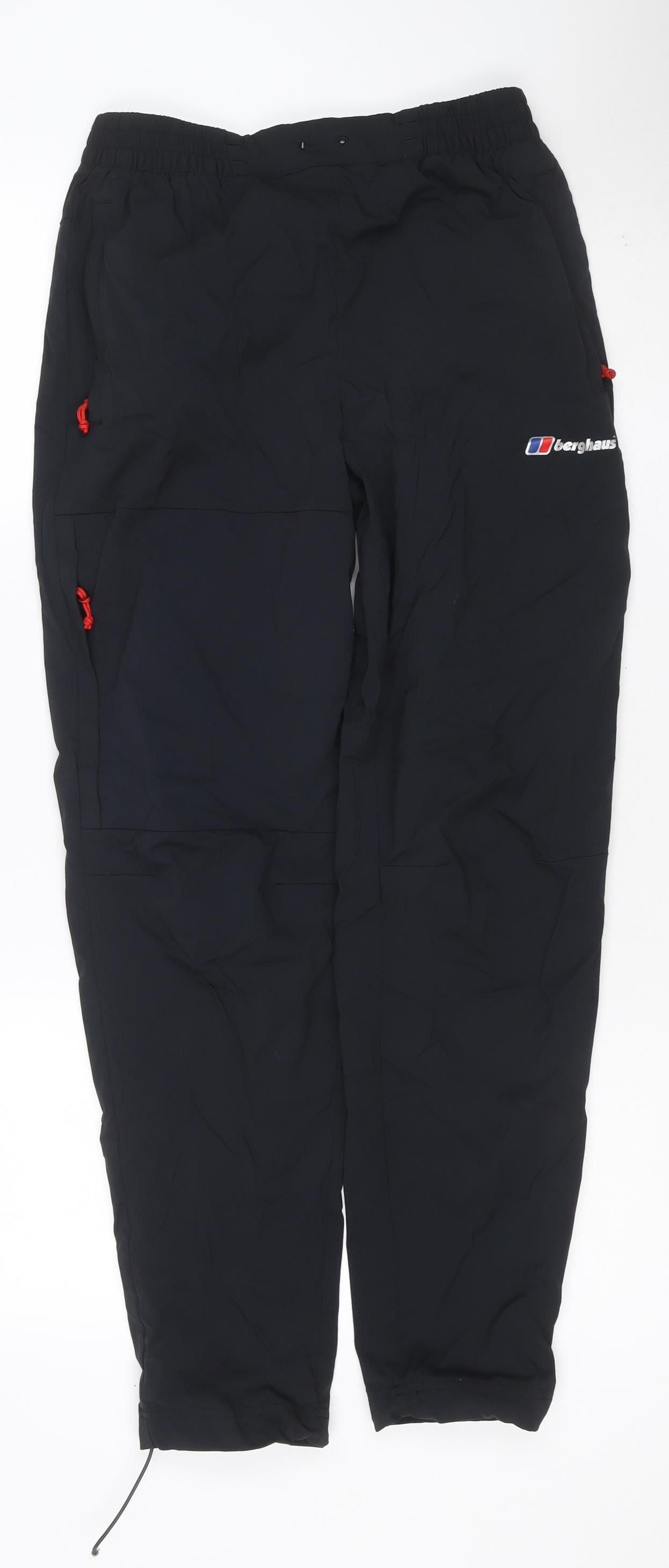 Berghaus Men's Black M Waterproof Rain Trousers Elastic Waist Logo