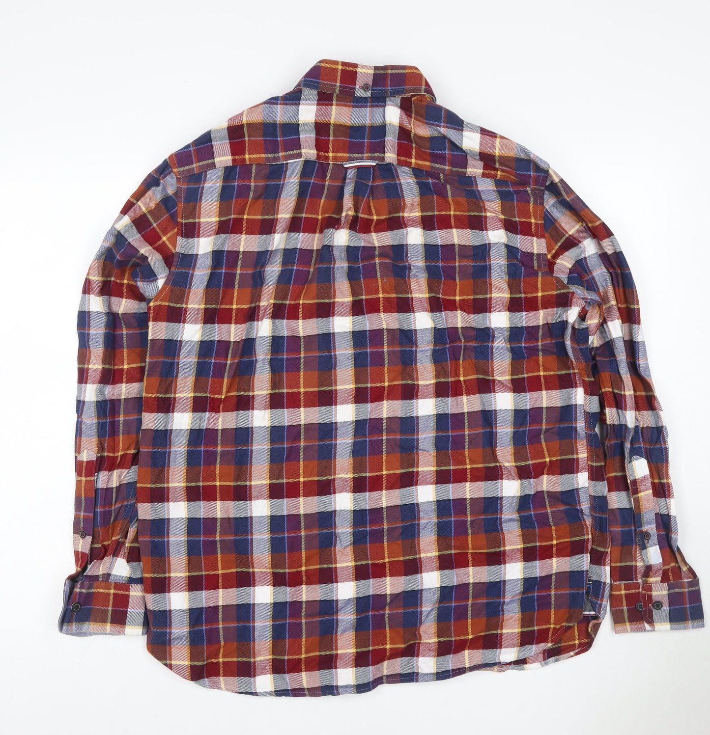 Marks & Spencer Men's Multicoloured L Plaid Cotton Button-Down Shirt