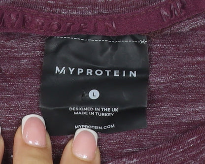 Myprotein Women Purple L Long Sleeve Raglan Gym Training T-Shirt
