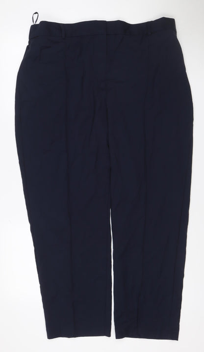 The Freya Women's Navy Size 20 Short Relaxed Straight Trousers