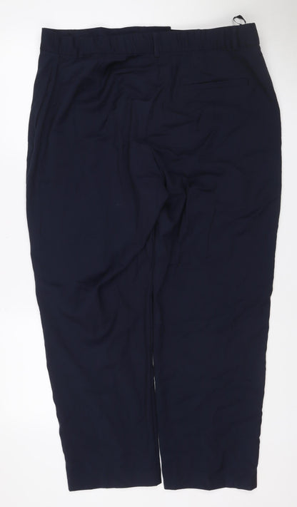 The Freya Women's Navy Size 20 Short Relaxed Straight Trousers