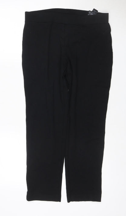 Marks and Spencer Women's Black Size 14 Straight Pull-On Work Trousers