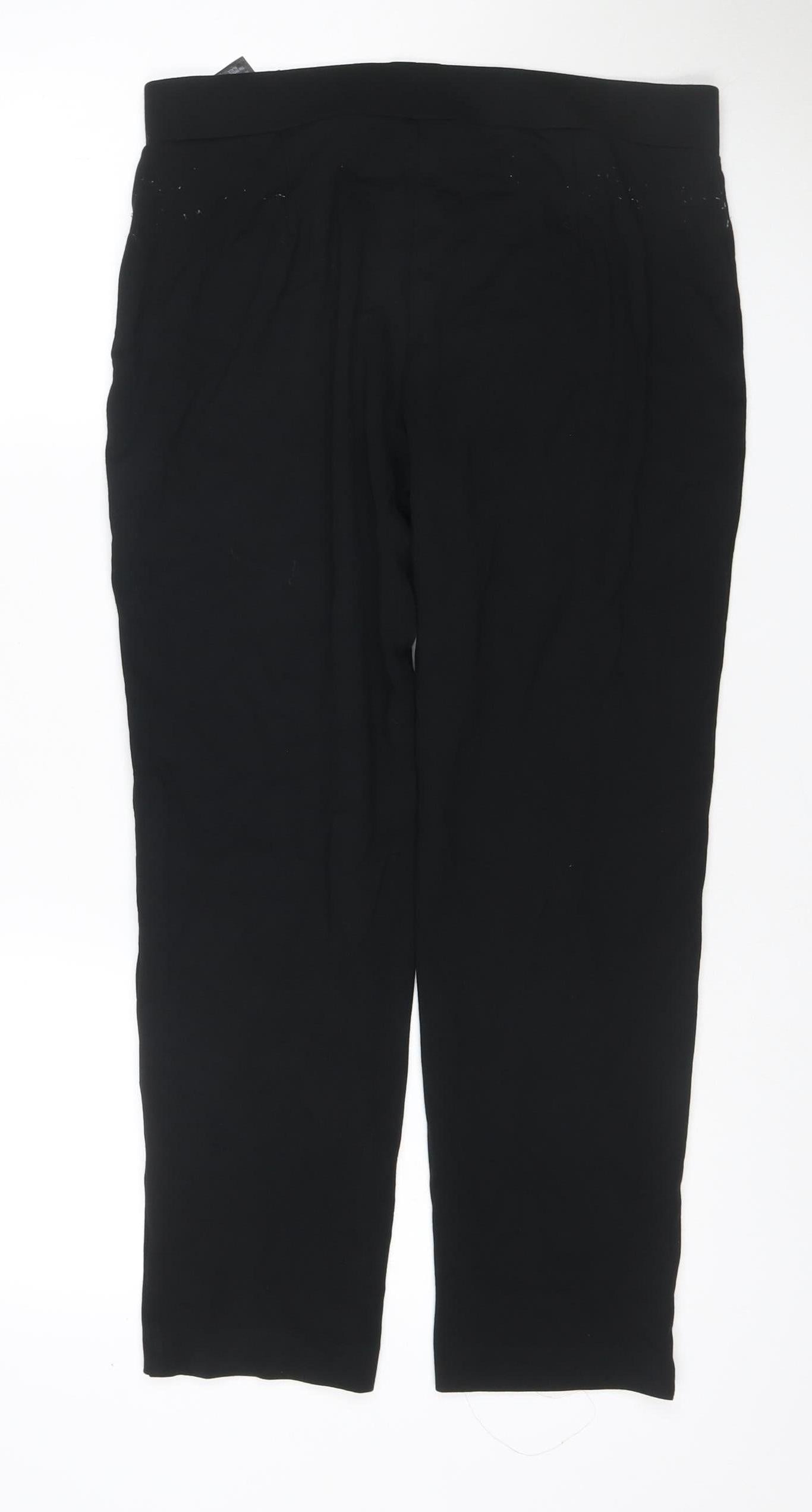 Marks and Spencer Women's Black Size 14 Straight Pull-On Work Trousers