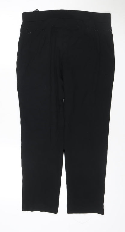 Marks and Spencer Women's Black Size 14 Straight Pull-On Work Trousers