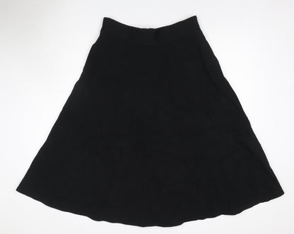 M&S Collection Women’s Black Size 14 Midi Flare Skirt Zip Workwear