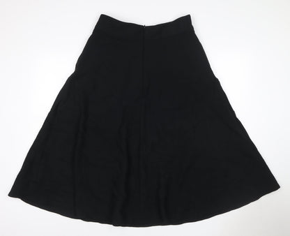 M&S Collection Women’s Black Size 14 Midi Flare Skirt Zip Workwear