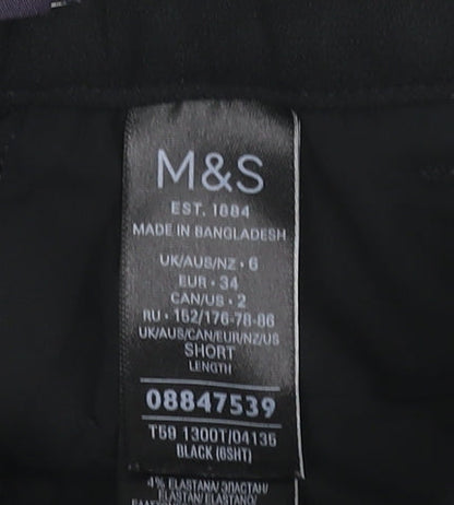 Marks & Spencer Women’s Black Size 8 Short Straight Work Trousers