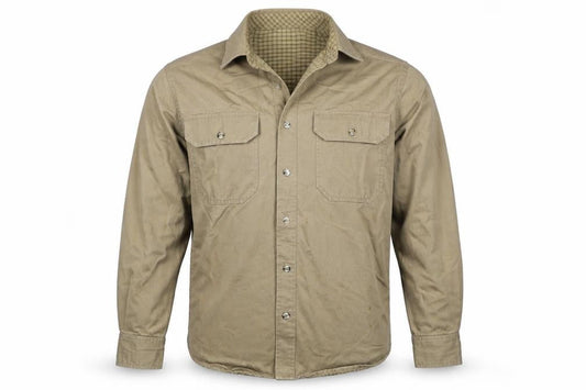 Smith's Workwear Men Beige L Military Cotton Button Jacket