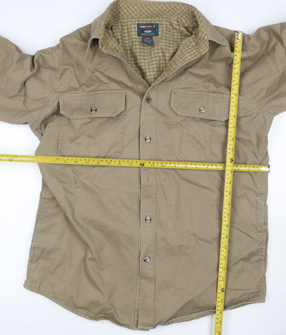 Smith's Workwear Men Beige L Military Cotton Button Jacket