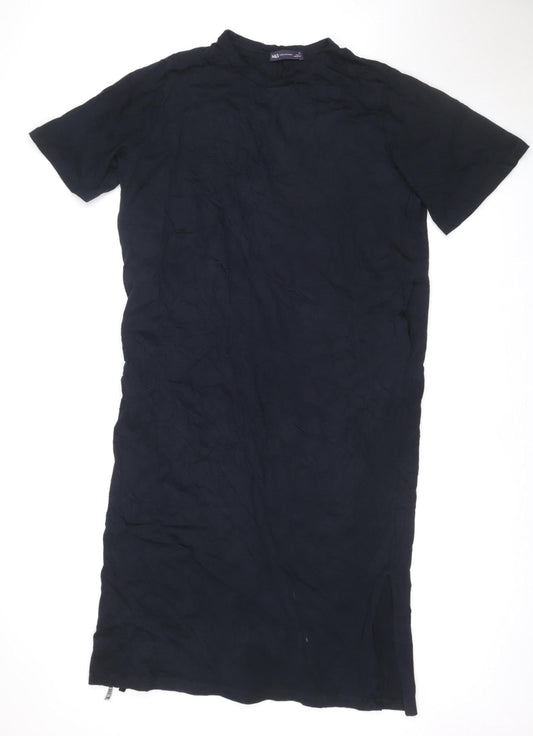 Marks & Spencer Women Black Size 14 Shift Knee Length Dress