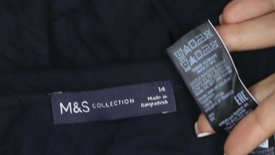 Marks and Spencer Women Black Size 14 Shift Knee Length Dress