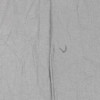 M&S Collection Women Grey Check Straight Trousers Size 14 Short
