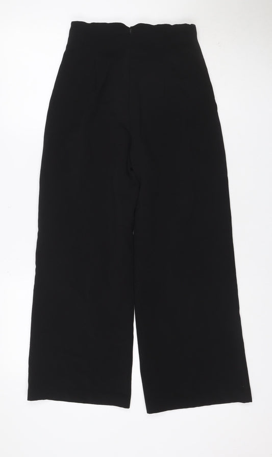 Zara Women’s Black UK 14 High Rise Wide Leg Tailored Trousers