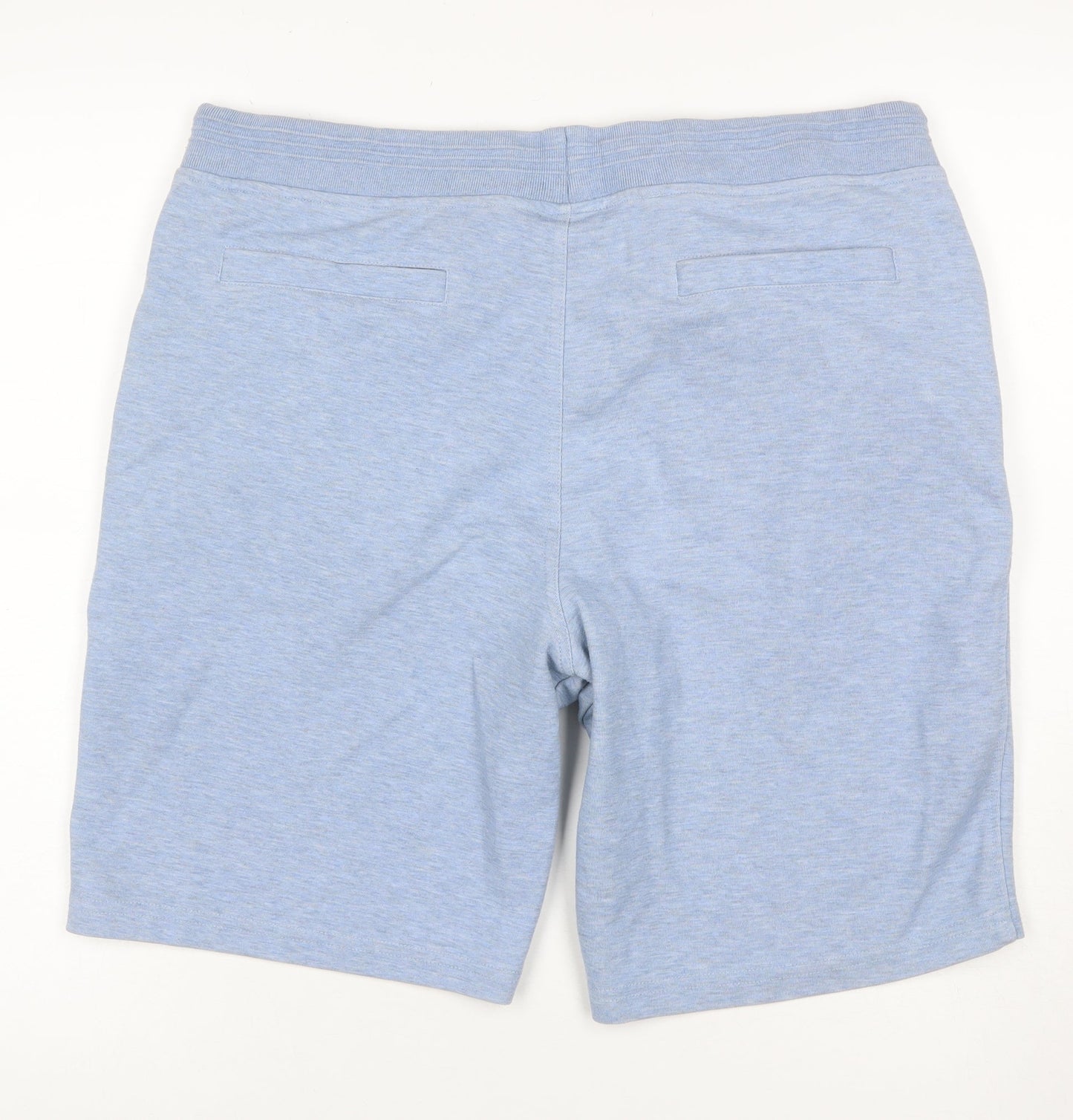 Crew Clothing Company Men Blue L Sweat Shorts Drawstring Logo Pockets