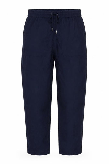 Marks & Spencer Women Blue UK 10 Short Wide Leg Drawstring Trousers