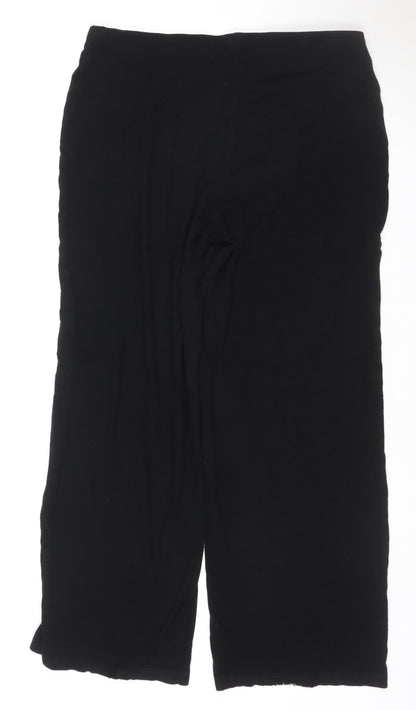 Marks & Spencer Women Black Size 16 Stretch Straight Leg Trousers