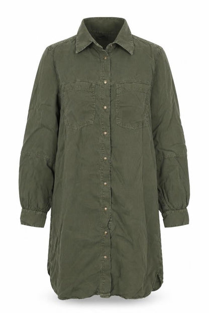 Marks & Spencer Collection Women Green Size 8 Knee Length Belted Shirt Dress
