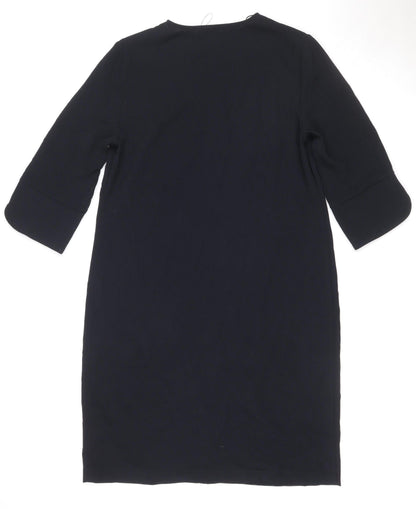 Marks and Spencer Women Black UK 14 Knee Length Shift Work Dress