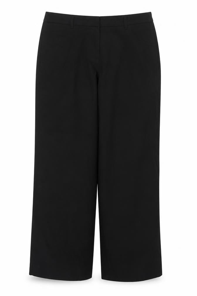 M&S Women Black UK 14 Wide-Leg Tailored Work Trousers