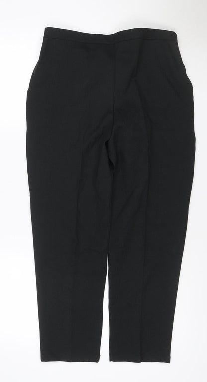 PINNS Women’s Black Size 14 Herringbone Stretch Straight Trousers