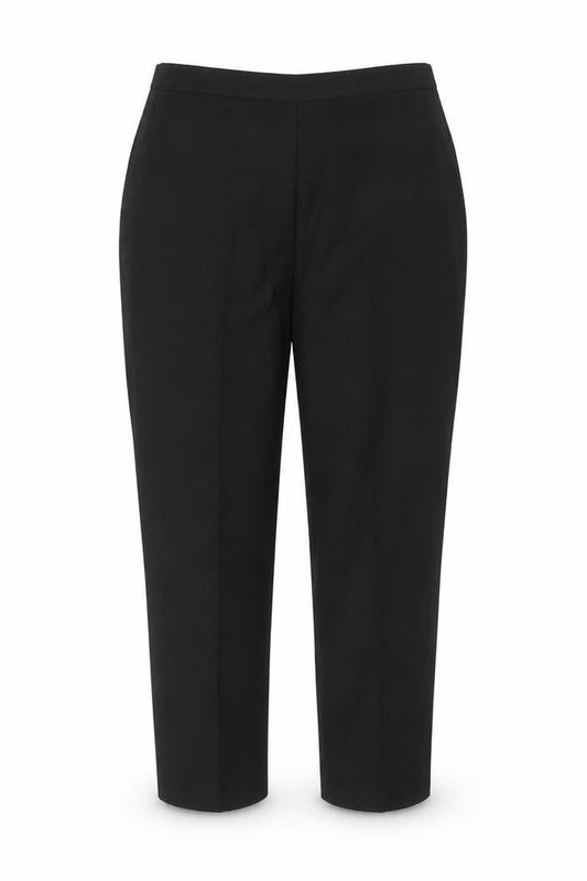 PINNS Women’s Black Size 14 Herringbone Stretch Straight Trousers