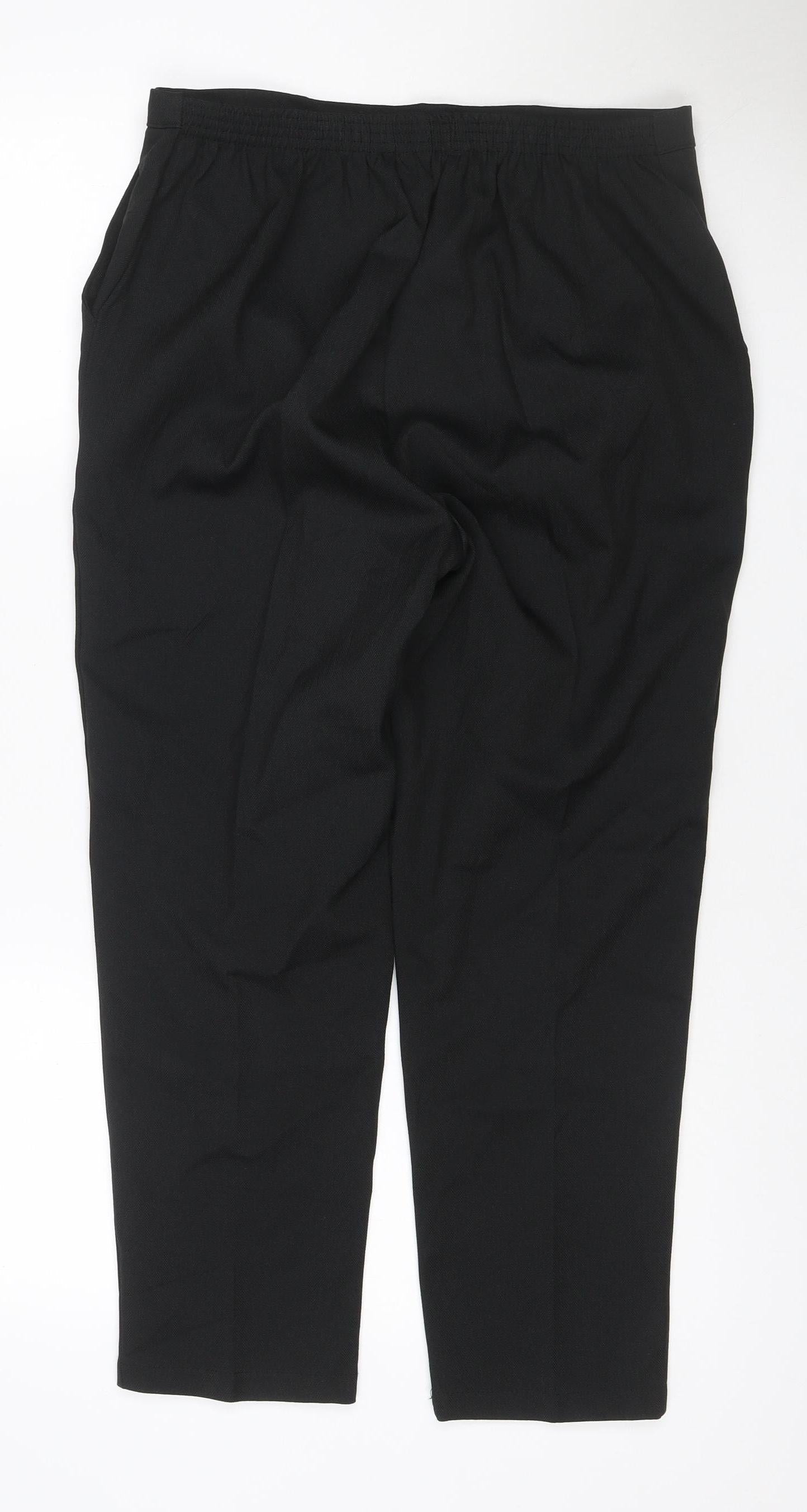 PINNS Women’s Black Size 14 Herringbone Stretch Straight Trousers