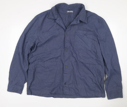 Tu Men’s Blue Cotton Utility Basic Jacket XL 46-48in Button Up