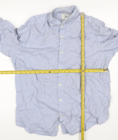 Moss 1851 Men’s Blue 16in Tailored Fit Cotton Long Sleeve Shirt
