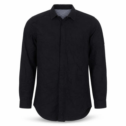The Goodfellas Men Black M Long Length Cotton Button-Up Shirt