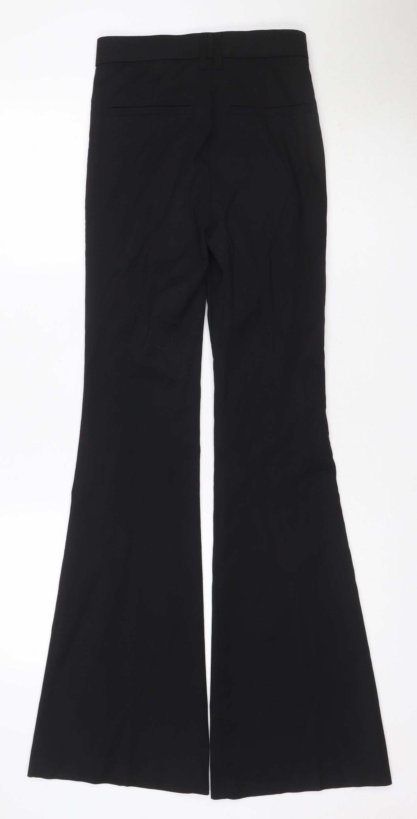 Zara Women’s Black XS Bootcut Smart Trousers Stretch Flat Front