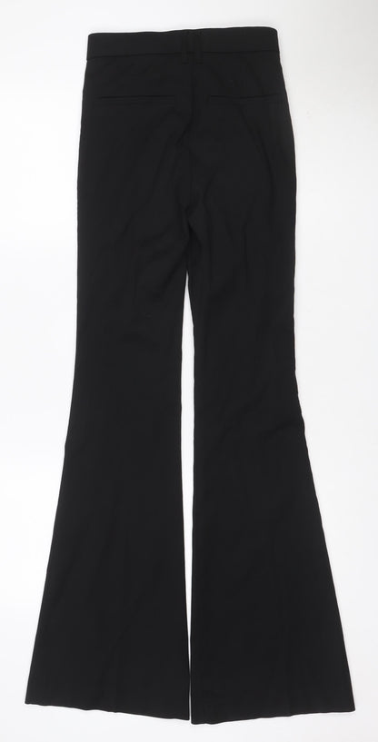 Zara Women’s Black XS Bootcut Smart Trousers Stretch Flat Front