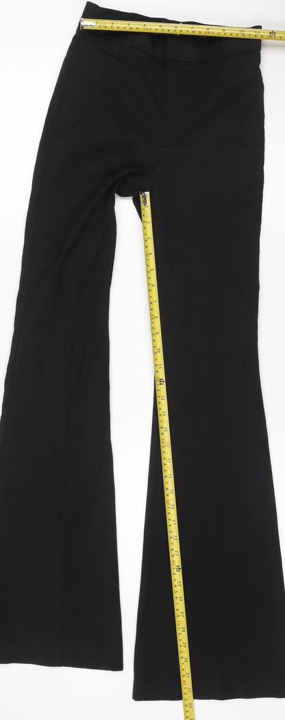 Zara Women’s Black XS Bootcut Smart Trousers Stretch Flat Front