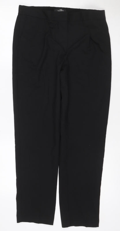 Next Women’s Black UK 12 Tailoring Elastic Waist Straight Trousers