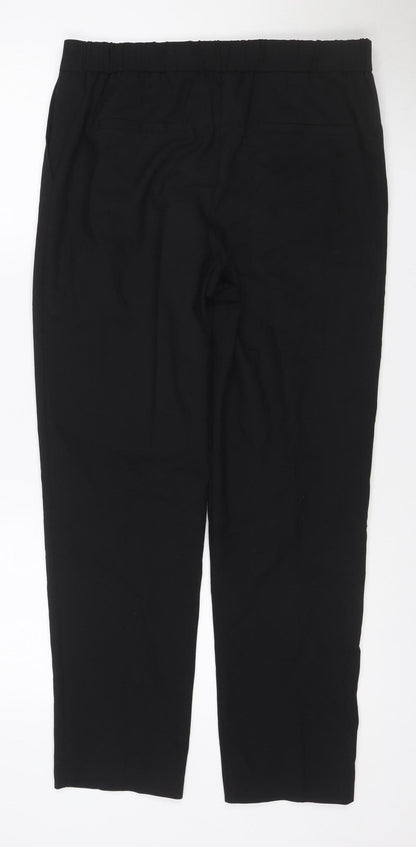 Next Women’s Black UK 12 Tailoring Elastic Waist Straight Trousers