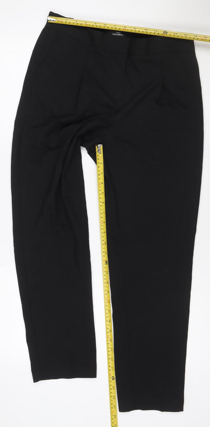 Next Women’s Black UK 12 Tailoring Elastic Waist Straight Trousers