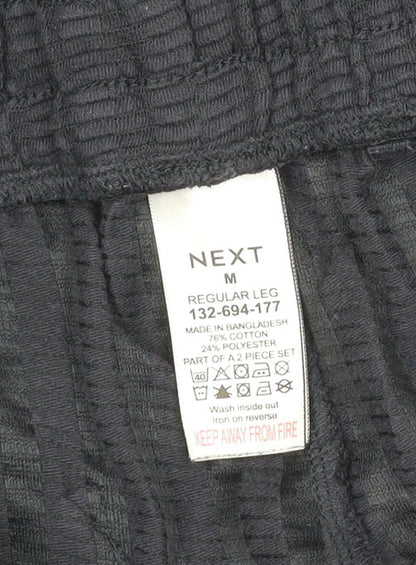 Next Men’s Black M Regular Leg Drawstring Textured Jogger Trousers