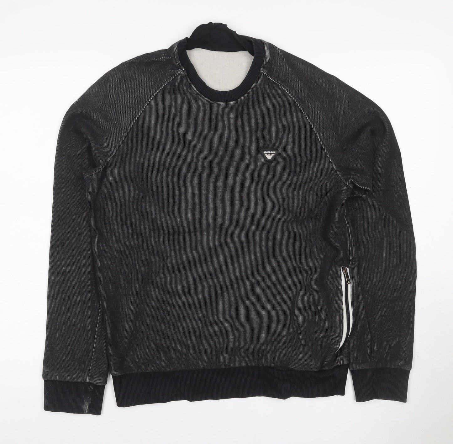 Armani Jeans Men’s Black S Pullover Crew Neck Logo Sweatshirt