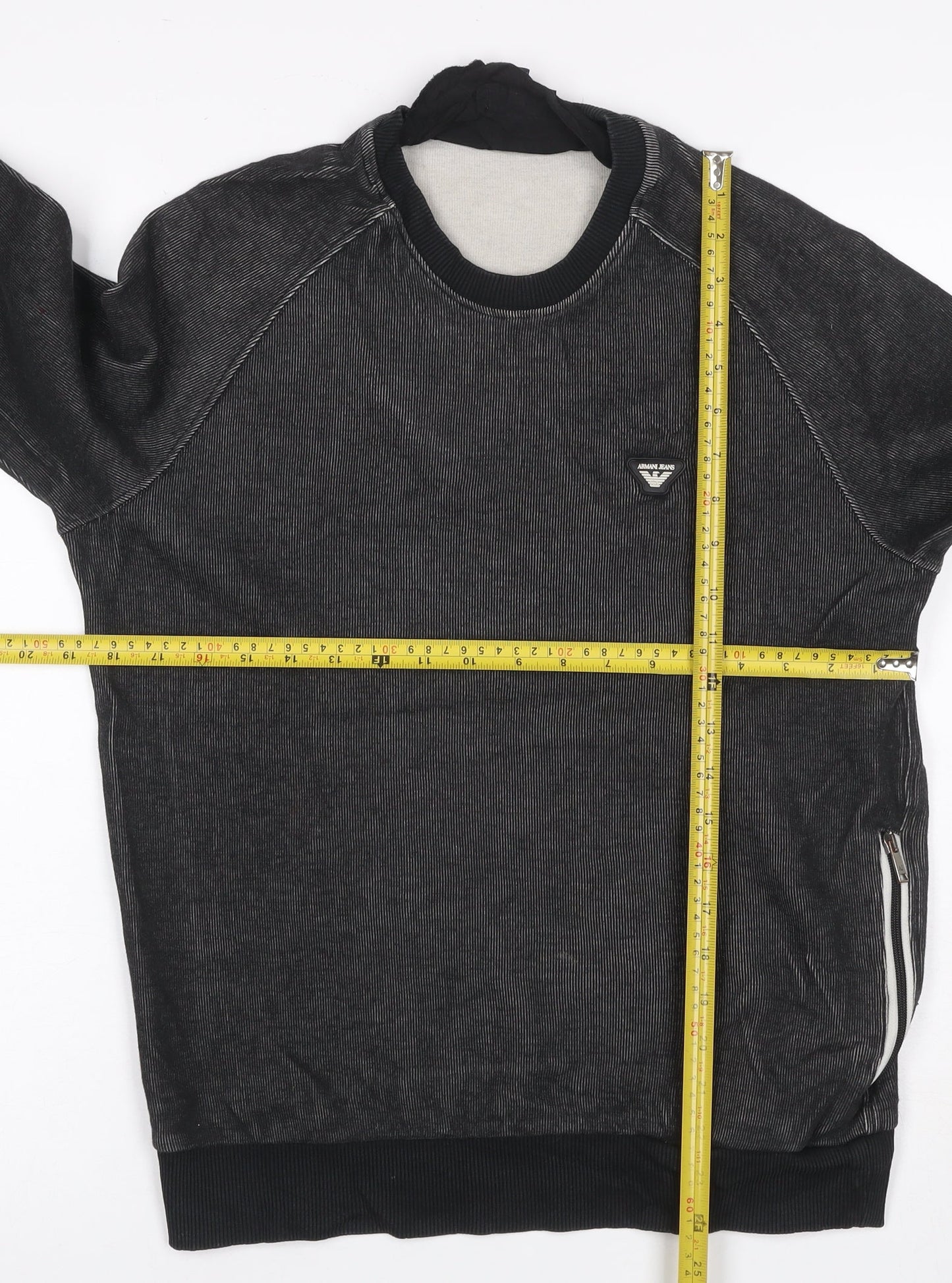 Armani Jeans Men’s Black S Pullover Crew Neck Logo Sweatshirt