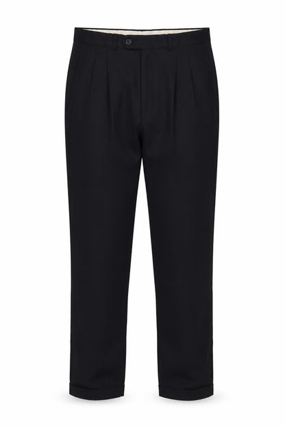 Jaeger Men’s Black 48L Pure Wool Straight Dress Trousers