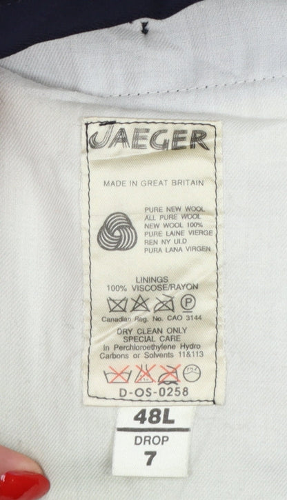 Jaeger Men’s Black 48L Pure Wool Straight Dress Trousers