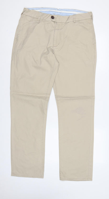 Crew Clothing Co. Men’s Beige 34 Regular Cotton Chino Trousers