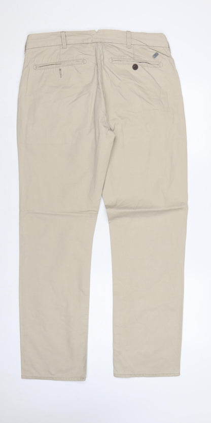 Crew Clothing Co. Men’s Beige 34 Regular Cotton Chino Trousers