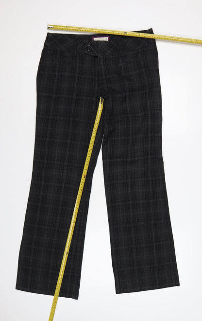Esprit Women’s Black Check Bootcut Trousers UK 10 Tailored Workwear