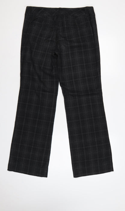 Esprit Women’s Black Check Bootcut Trousers UK 10 Tailored Workwear