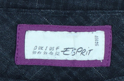 Esprit Women’s Black Check Bootcut Trousers UK 10 Tailored Workwear