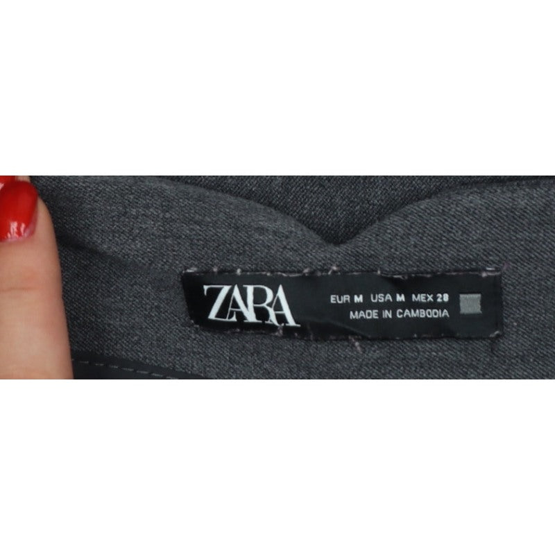 Zara Women’s Grey High Rise Tapered Tailored Trousers UK 12
