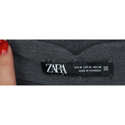 Zara Women’s Grey High Rise Tapered Tailored Trousers UK 12