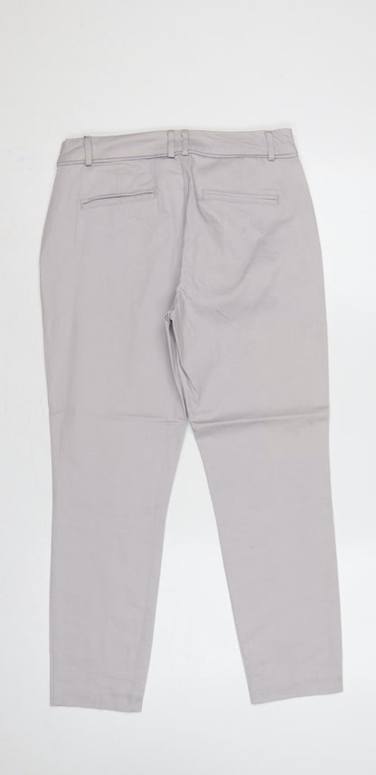 Wallis Women’s Grey UK 10 Tapered Cotton Stretch Work Trousers
